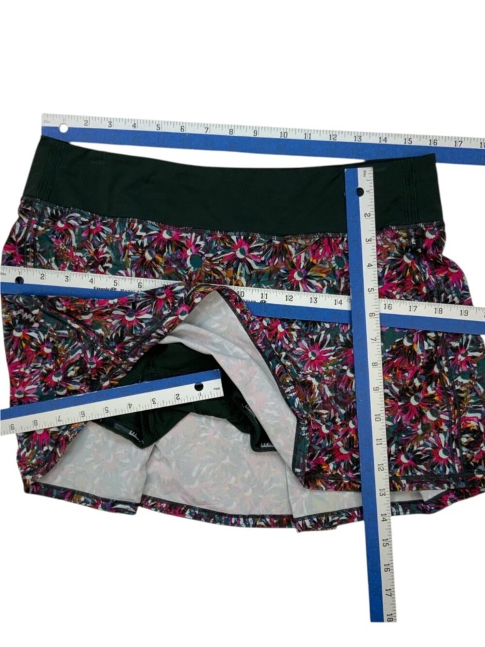 Lululemon Pace Rival Mid-Rise Skirt Skort 10 Vivid Floral Tone Multi Tennis - Picture 5 of 14